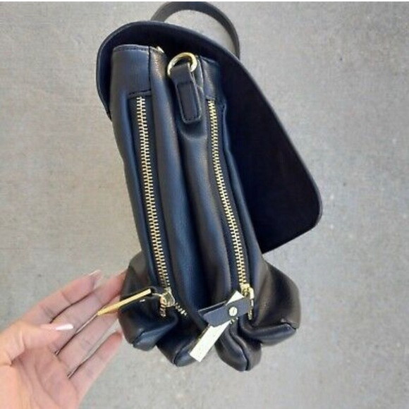 Steve Madden Large Black Tote Bag Purse expands single strap faux leather - Picture 5 of 10